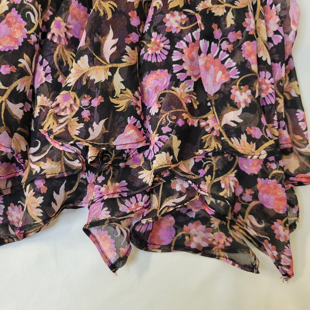 Misa Los Angeles Floral Mini Skirt in Pink and Black - Picture 2 of 4